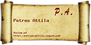 Petres Attila névjegykártya