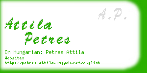 attila petres business card